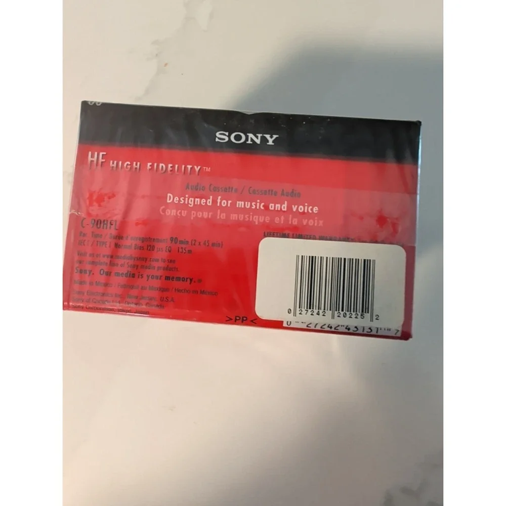 6-Pack New Sony C-90HFL High Fidelity 90 min Recordable Audio Cassette Tape Lot